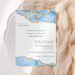 Bat Mitzvah, Light Blue und Gold Glitzer Agate Einladung<br><div class="desc">Dieses moderne Design besticht durch einen schönen Rahmen und Ihren eigenen Text. Fügen Sie den Text mithilfe des Vorlagenformulars hinzu. Die erweiterten Editiermenüs,  auf die Sie durch die Option "Weitere Anpassung" zugreifen können,  ermöglichen Ihnen,  die Schriftart,  Farben und Layout zu ändern.</div>