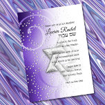 Bat Mitzvah Lila Shimmer Star von David Einladung<br><div class="desc">Bar Mitzvah und Bat Mitzvah laden Sets von Umua entworfen ein. Gedruckt und ausgeliefert von Zazzle oder seinen Partnern.</div>