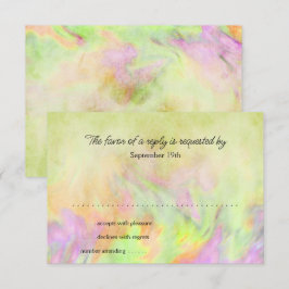 Bat Mitzvah Lime Green Gefärbte Krawatte RSVP-Kart RSVP Karte