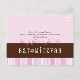 BAT MITZVAH: Mädchen 2 Ankündigungspostkarte