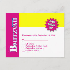 Bat Mitzvah Magaine UAWG Replik Karte Gelb Rosa