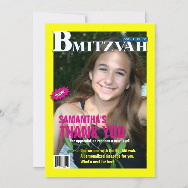 Bat mitzvah Magazine Merci Note (Devant)