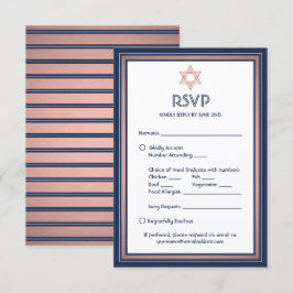 Bat Mitzvah Mahlzeiten Optionen Song Anfrage Blue RSVP Karte