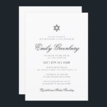 Bat Mitzvah Minimalistisch Simple Classic Einladung<br><div class="desc">Design besteht aus Sans Serif Typografie und spielerischer,  kursiver Schrift Typografie auf einem einfachen Hintergrund. 

Verfügbar unter:
http://www.zazzle.com/store/selectpartysupplies</div>