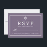 Bat Mitzvah Modern Monogram Simple QR Code RSVP Karte<br><div class="desc">Besteht aus einfachen geraden Rahmen mit klassischem kursiven Schrift und Serifentypografie. Diese Elemente sind einfach,  zeitlos und klassisch. Dieses wurde von Select Party Supplies entworfen,  exklusiv für Zazzle. Abrufbar unter: http://www.zazzle.com/store/selectpartysupplies</div>