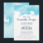 BAT MITZVAH Moderne Aqua-Blau Aquarell einladen Einladung<br><div class="desc">von kat massard >>> kat@simplysweetPAPERIE.com << - - - - - - - - - - - - - - - - - - - - - - - - - - - - - - - - - - Kontakt mit mir für den eigenen Wortlaut oder um irgendwelche Zeilen...</div>