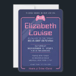 BAT MITZVAH Moderne Gaming-Kontrollen marineblau-b Einladung<br><div class="desc">von kat massard >>> WWW.SIMPLYSWEETPAPERIE.COM << - - - - - - - - - - - - - - - - - - - - - - - - - - - Das perfekte Design für ein "Gaming-Themed"-BAR oder BAT MITZVAH feiert das Design, möchte aber einige Veränderungen sehen -...</div>