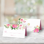 Bat Mitzvah Moderne rosa Flora Wasserfarbe Stilvol Platzkarte<br><div class="desc">Kein Bat Mitzvah Party ist komplett ohne personalisierte Platzkarten. Lass deinem Lieblings-Bat Mitzvah Stolz, Freude und feiere ihren Meilenstein in ihrem perfekt koordinierten Party. Eine schicke, atemberaubende, pinkfarbene und pfirsichfarbene Wasserfarbe und moderne staubige Rose versetzen serifenlose Typografie über einen weißen Hintergrund. Zusätzliche Aquarellfarben-Blume, ein Goldstar von David und der Name...</div>