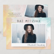 Bat Mitzvah Moderne Wasserfarbe Abstrakt