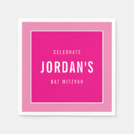 BAT MITZVAH Moderner Fettblock hübsch rosa Serviette