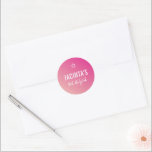 BAT MITZVAH Moderner Stern hellrosa Farbverlauf Runder Aufkleber<br><div class="desc">von kat massage >>> https://linktr.ee/simplysweetpaperie <<<</div>