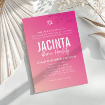 BAT MITZVAH Moderner Stern hübsch rosa Farbverlauf