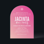 BAT MITZVAH Moderner Stern hübsch rosa Farbverlauf Einladung<br><div class="desc">durch kat massard >>> kat@simplysweetPAPERIE.com << << CONTACT ME für den benutzerdefinierten Wortlaut oder um irgendwelche Zeilen in hebräischer Liebe das Design hinzuzufügen, aber möchte einige Änderungen sehen - ein anderes Farbschema, Produkt, ein Foto hinzufügen oder angepasst für einen anderen Anlass - keine Sorgen einfach kontaktieren Sie mich - ich...</div>