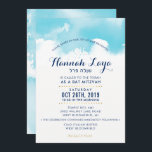 BAT MITZVAH Modernes Aqua-Blau-Aquarellfarbe HANNA Einladung<br><div class="desc">von kat massard >>> https://linktr.ee/simplysweetpaperie << - - - - - - - - - - - - - - - - - - - - - - - - - - - - - - - - - - - - - Liebe das Design, aber möchte einige Veränderungen sehen...</div>