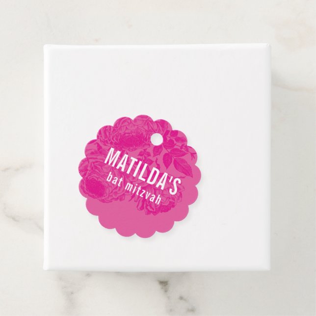 BAT MITZVAH Modernes, elegantes, florierendes hübs Geschenkanhänger (Beispiel)