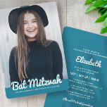 Bat Mitzvah Modernes Foto Einladung<br><div class="desc">Dieses Design besteht aus spielerisch kursiven Skripten, die durch einfache san-Serif Typografie bekämpft werden. Dieses Design ist modern und einfach. Fügen Sie ein Foto hinzu. Abrufbar unter: http://www.zazzle.com/store/selectpartysupplies</div>