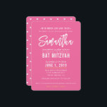 BAT MITZVAH Modernes hübsch-rosa-weißes Drehgoldgo Einladung<br><div class="desc">per kat massard >>> kat@simplysweetPAPERIE.com <<< Ein trendy Einladungsdesign für das BAR/BAT MITZVAH Setup als Vorlage ist es für Sie einfach, Ihre eigenen Daten hinzuzufügen, oder auf die Schaltfläche Anpassen zu drücken und Sie können Text, Schriftart, Größen etc. TIP: 1 hinzufügen oder ändern. Um Grafiken zu ändern/verschieben/die Hintergrundfarbe zu ändern,...</div>