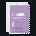 BAT MITZVAH Modernes minimales Design lila Einladung<br><div class="desc">durch kat massard > WWW.SIMPLYSWEETPAPERIE.com Liebe des Designs, aber möchte einige Änderungen sehen - ein anderes Farbschema, Produkt, ein Foto hinzufügen oder angepasst für einen anderen Anlass - keine Sorge einfach kontaktieren Sie mich - ich bin gerne zu helfen! - - - - - - - - - - -...</div>