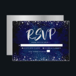 Bat Mitzvah Navy Silver Glitzer Script Watercolor RSVP Karte<br><div class="desc">Seien Sie stolz, freuen Sie sich und präsentieren Sie diesen Meilenstein Ihres Lieblings-Bat Mitzvah! Inklusive dieser atemberaubenden, modernen, personalisierten UAWG Einsteckkarte für Ihre Veranstaltung. Graphische Imitate Silber-Folie Kalligraphie Skript und Konfetti Overlay ein reichhaltiges, dramatische, marineblau blaues Aquarell Hintergrund. Personalisieren Sie den benutzerdefinierten Text mit dem Datum "Antwort bis". Matching und...</div>
