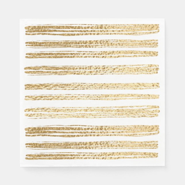 Bat Mitzvah oder Bar Mitzvah Gold gestreift Serviette (Vorderseite)