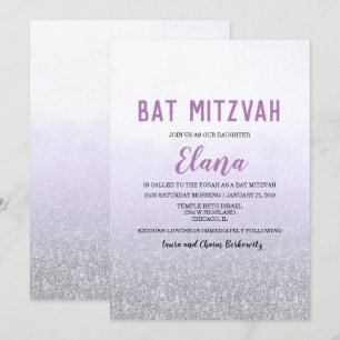 Bat Mitzvah Ombre Lavender Einladung