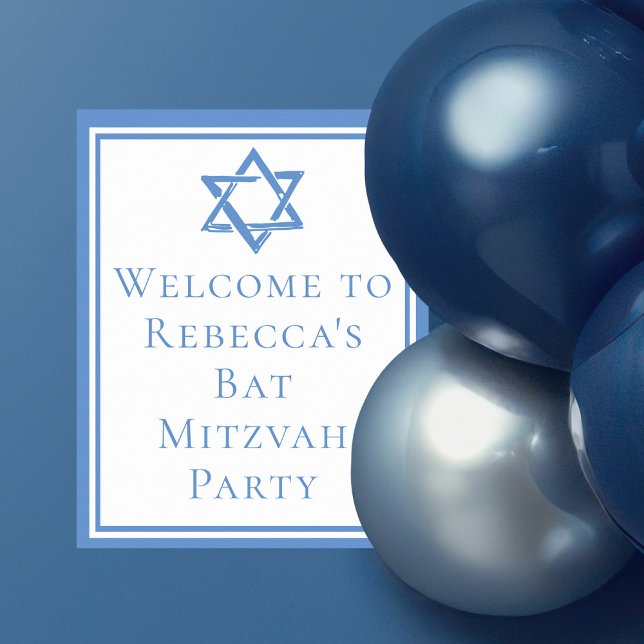 Bat Mitzvah Party Light Blue Star von David Poster (Von Creator hochgeladen)