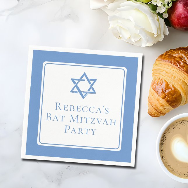 Bat Mitzvah Party Light Blue Star von David Serviette (Von Creator hochgeladen)