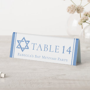 Bat Mitzvah Party Light Blue Star von David Tischaufsteller