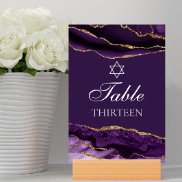 Bat Mitzvah Party Lila Gold Star von David Tischnummer