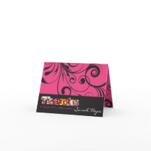 Bat mitzvah PINK CANDY carte de remerciements plié