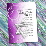 Bat Mitzvah Raspberry Shimmer Star von David Einladung<br><div class="desc">Bar Mitzvah und Bat Mitzvah laden Sets von Umua entworfen ein. Gedruckt und ausgeliefert von Zazzle oder seinen Partnern.</div>