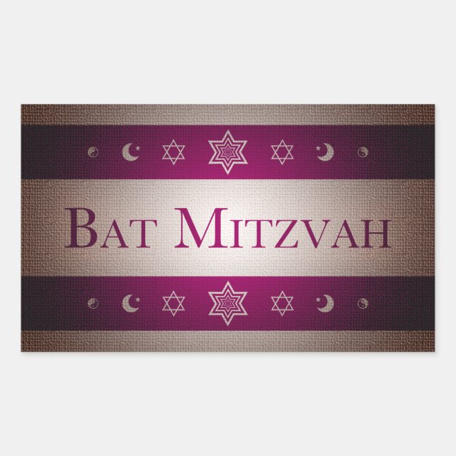 Bat Mitzvah Rechteckiger Aufkleber (Vorderseite)