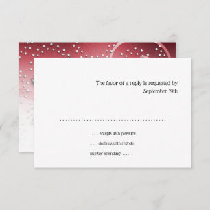 Bat Mitzvah Red Shimmer Star der David RSVP Karte