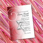 Bat Mitzvah Red Shimmer Star von David Einladung<br><div class="desc">Bar Mitzvah und Bat Mitzvah laden Sets von Umua entworfen ein. Gedruckt und ausgeliefert von Zazzle oder seinen Partnern.</div>