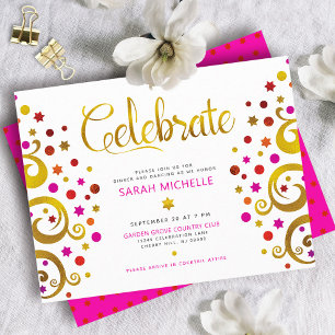Bat Mitzvah Rosa Goldfolie Baum des Lebens Modern Begleitkarte