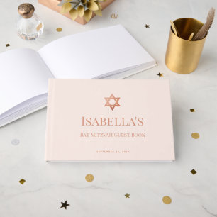 Bat Mitzvah Rosa Roségold Stern von David Jüdisch  Gästebuch
