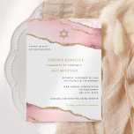 Bat Mitzvah, Rosa und Gold Glitzer Agate Modern Einladung<br><div class="desc">Dieses moderne Design besticht durch einen schönen Rahmen und Ihren eigenen Text. Fügen Sie den Text mithilfe des Vorlagenformulars hinzu. Die erweiterten Editiermenüs,  auf die Sie durch die Option "Weitere Anpassung" zugreifen können,  ermöglichen Ihnen,  die Schriftart,  Farben und Layout zu ändern.</div>