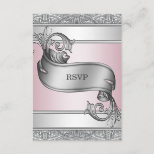 Bat mitzvah rose argenté RSVP