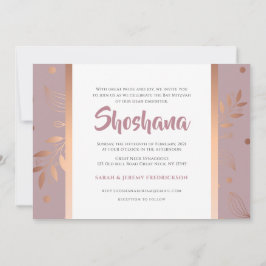 Bat Mitzvah Rose Gold Blumenladen Einladung