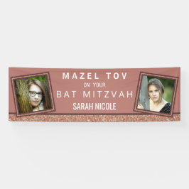 Bat Mitzvah Rose Gold Mazel Tov Ihr Foto hinzufüge Banner