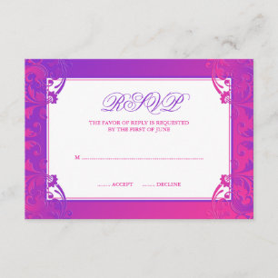 Bat mitzvah rose pourpre RSVP