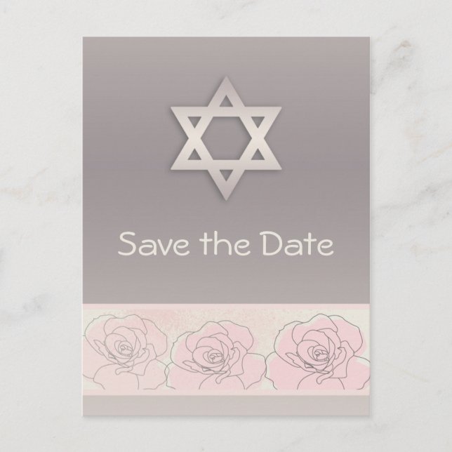 Bat mitzvah rose roses Enregistrer la date Carte p (Devant)