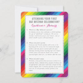 BAT MITZVAH Service-Hinweise für Regenbogen Einladung