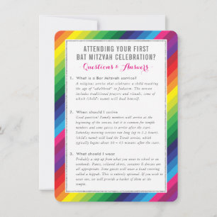 BAT MITZVAH Service-Hinweise für Regenbogen Einladung