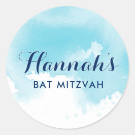 BAT MITZVAH SIEGEL Star Moderne Aquarelle Runder Aufkleber