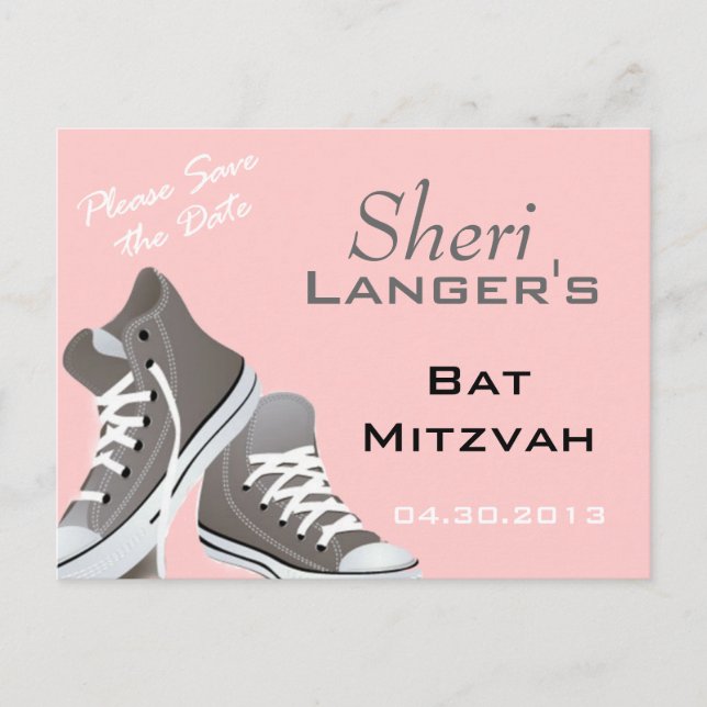 Bat Mitzvah Sneakers Postkarte (Vorderseite)