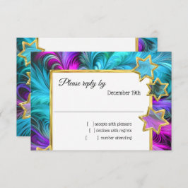 Bat Mitzvah Stars Farbenfrohe Pastel Zeichnend UAW Einladung