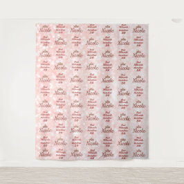 Bat Mitzvah Step und wiederholen Rose Gold Hinterg Wandteppich