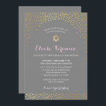 BAT MITZVAH stilvolle Mini-Konfetti-Spot Gold grau Einladung<br><div class="desc">von kat massard >>> kat@simplysweetPAPERIE.com << - - - - - - - - - - - - - - - - - - - - - - - - - - - - - - - - - - - - - - - - - - - - -...</div>