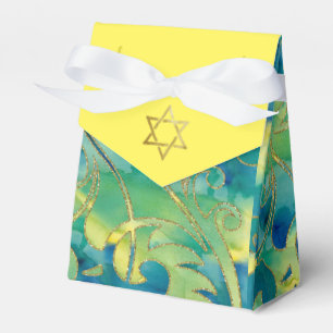 Bat Mitzvah Türkis Grün Gelb Farbe Geschenkschachtel